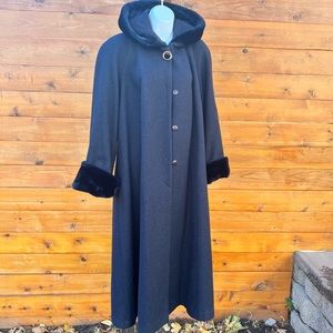 Vintage Braefair Wool, Long, Hooded, Special Occasion, Wedding, Coat, Sz XL